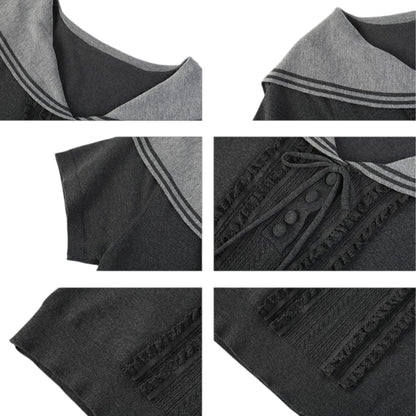 Chic Sailor Collar Knit Top 