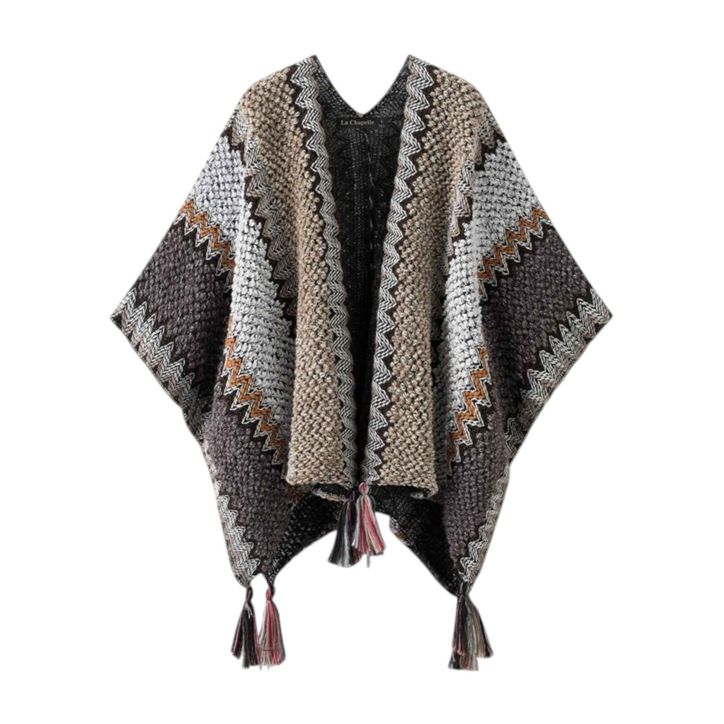 Luxe Cape | エレガント フリンジ ニットケープ
