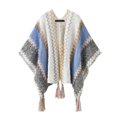 Luxe Cape | エレガント フリンジ ニットケープ