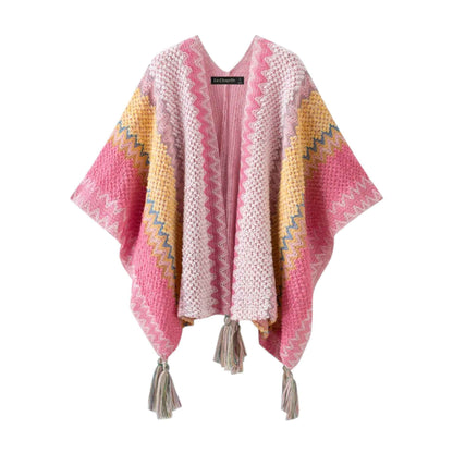 Luxe Cape | エレガント フリンジ ニットケープ