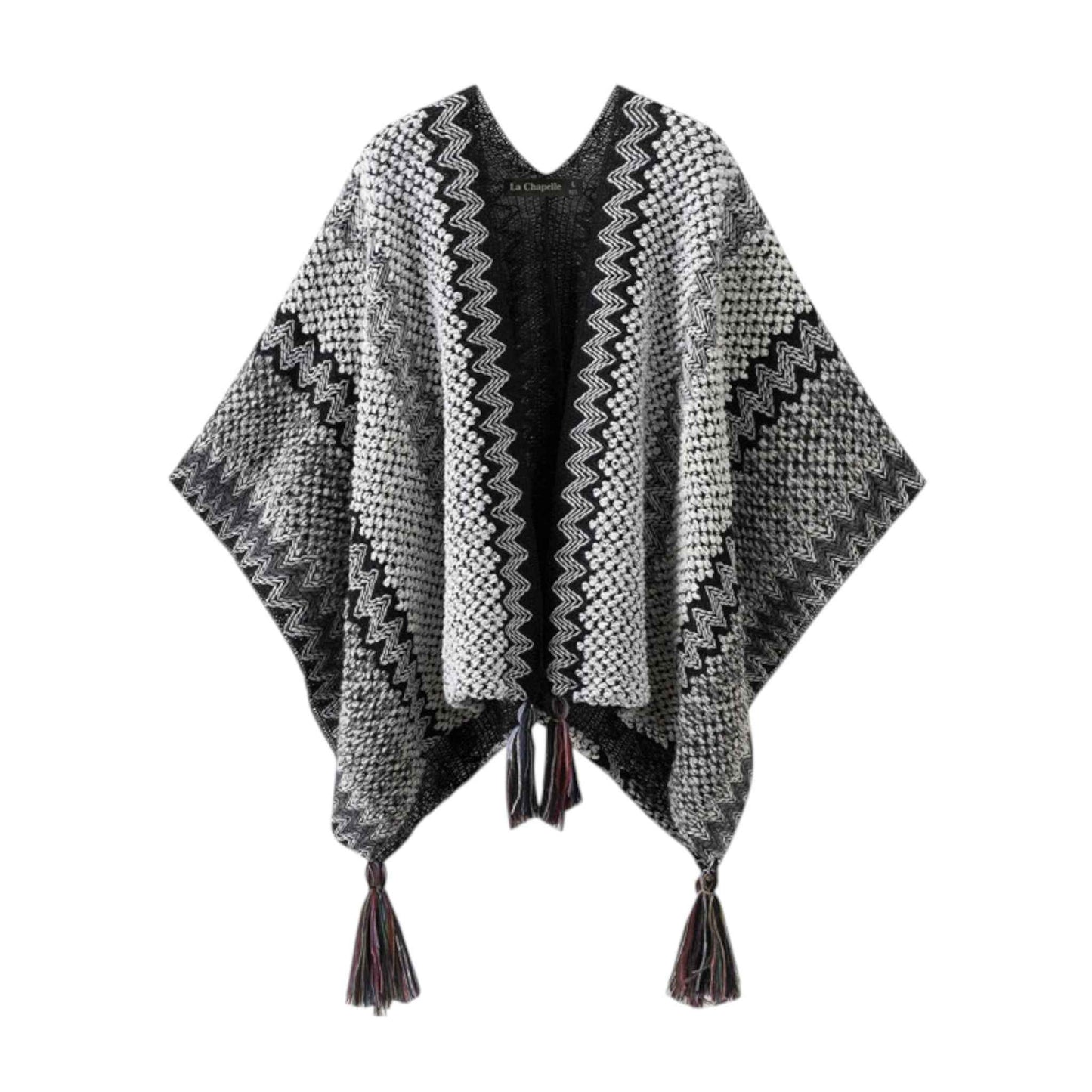 Luxe Cape | エレガント フリンジ ニットケープ