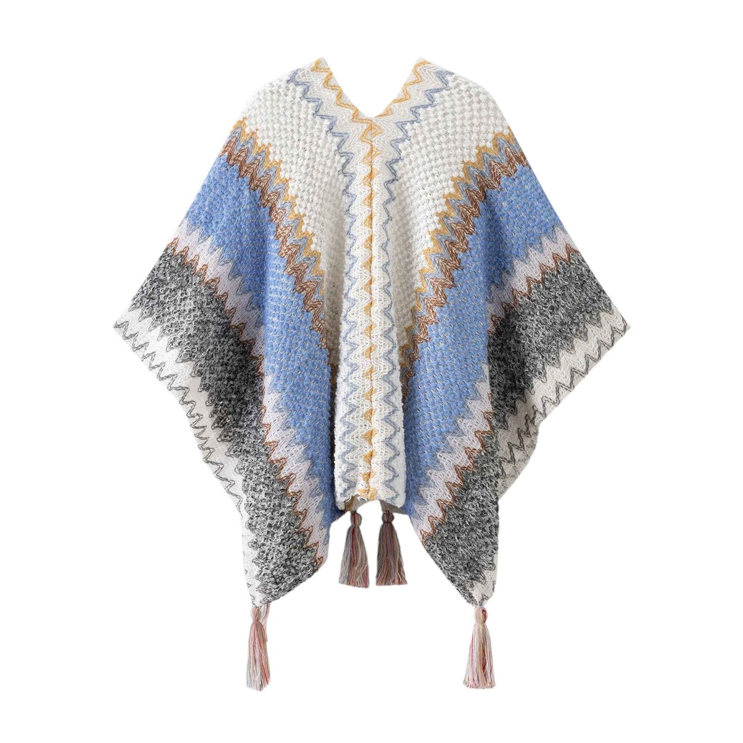 Luxe Cape | エレガント フリンジ ニットケープ