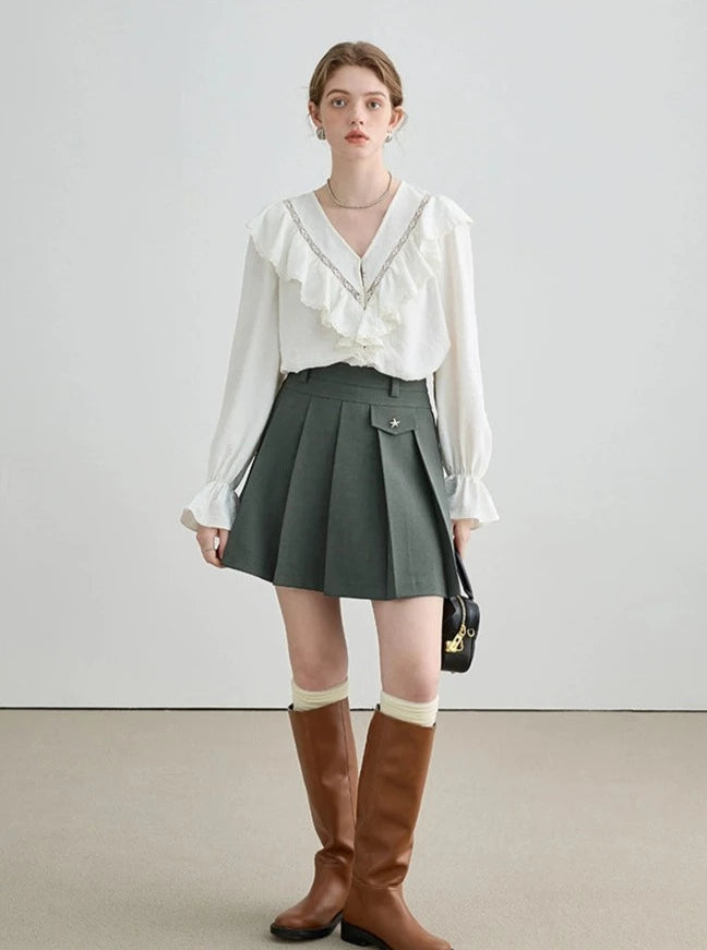 PLEATED SHIRT SKIRT