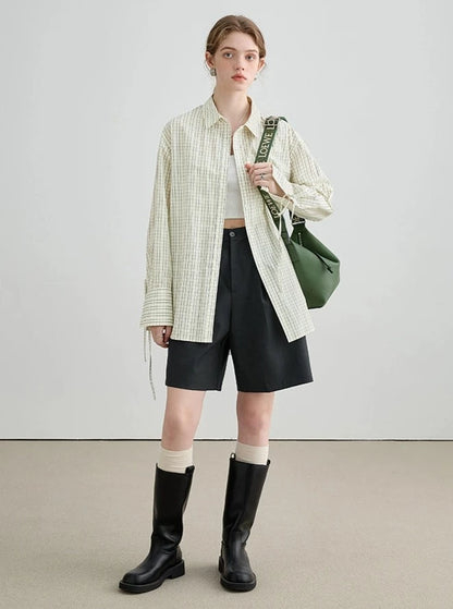 LONG-SLEEVED CHECK LOOSE SHIRT