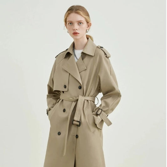 KHAKI CASUAL LONG COAT