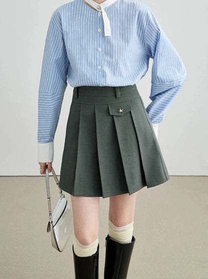 PLEATED SHIRT SKIRT