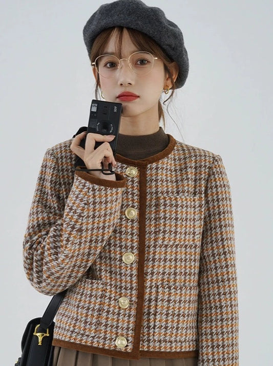 COLLISION PLAID TWEED JACKET