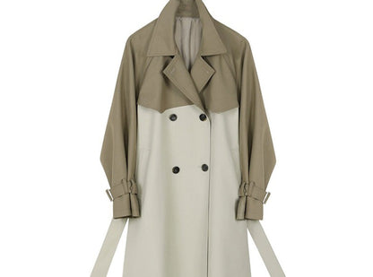 COLOR BLOCKING TRENCH COAT