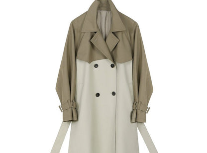 COLOR BLOCKING TRENCH COAT