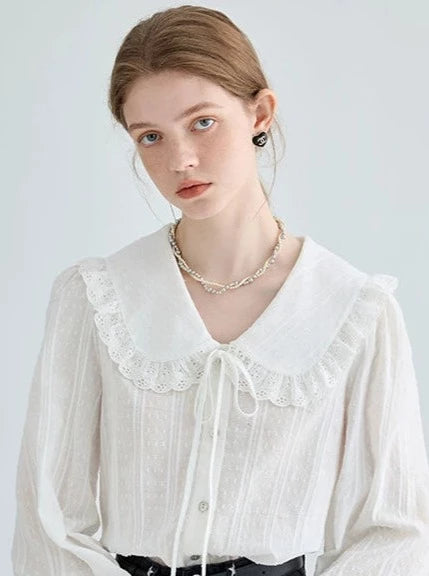 DOLL COLLAR WHITE SHIRT