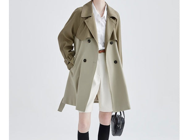 COLOR BLOCKING TRENCH COAT