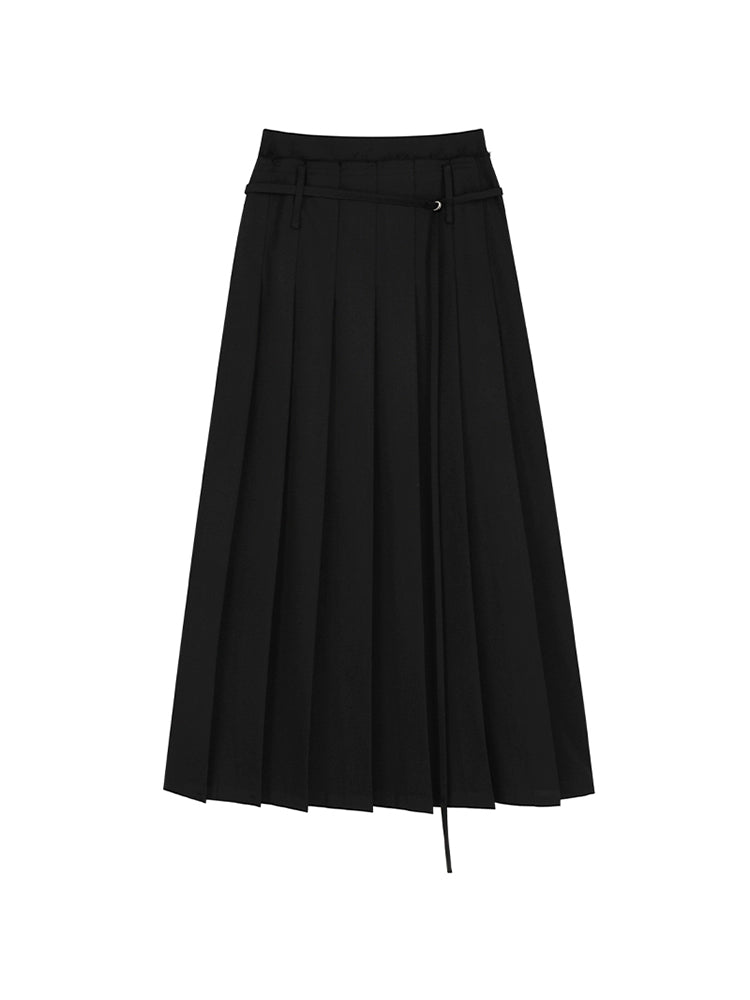 BLACK PLEATED SKIRT