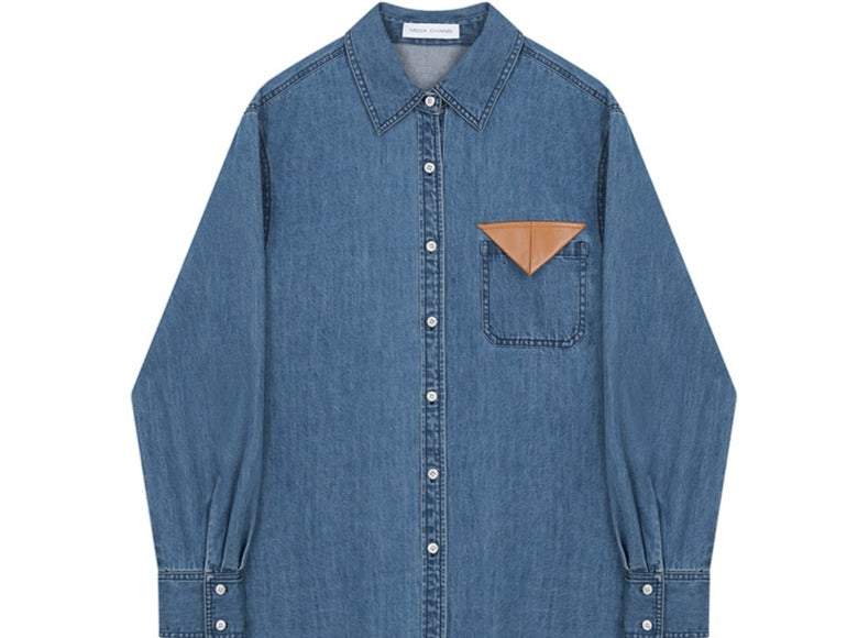 LONG-SLEEVED DENIM SHIRT