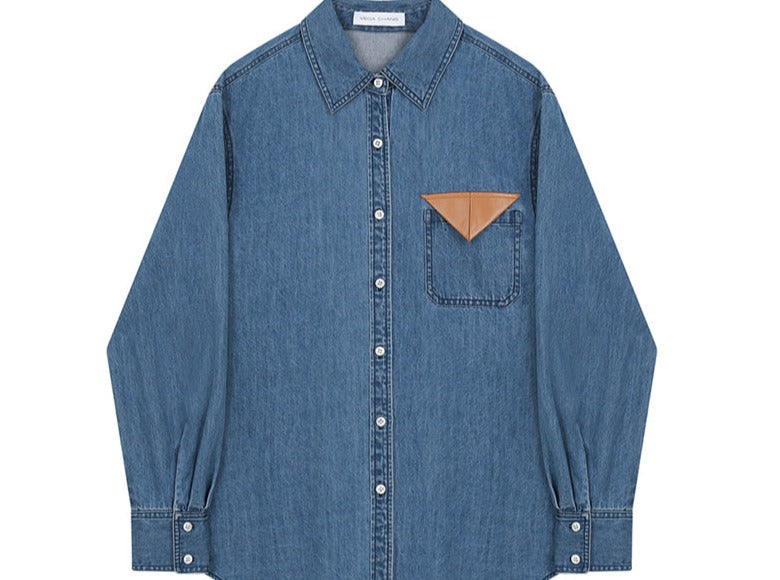 LONG-SLEEVED DENIM SHIRT