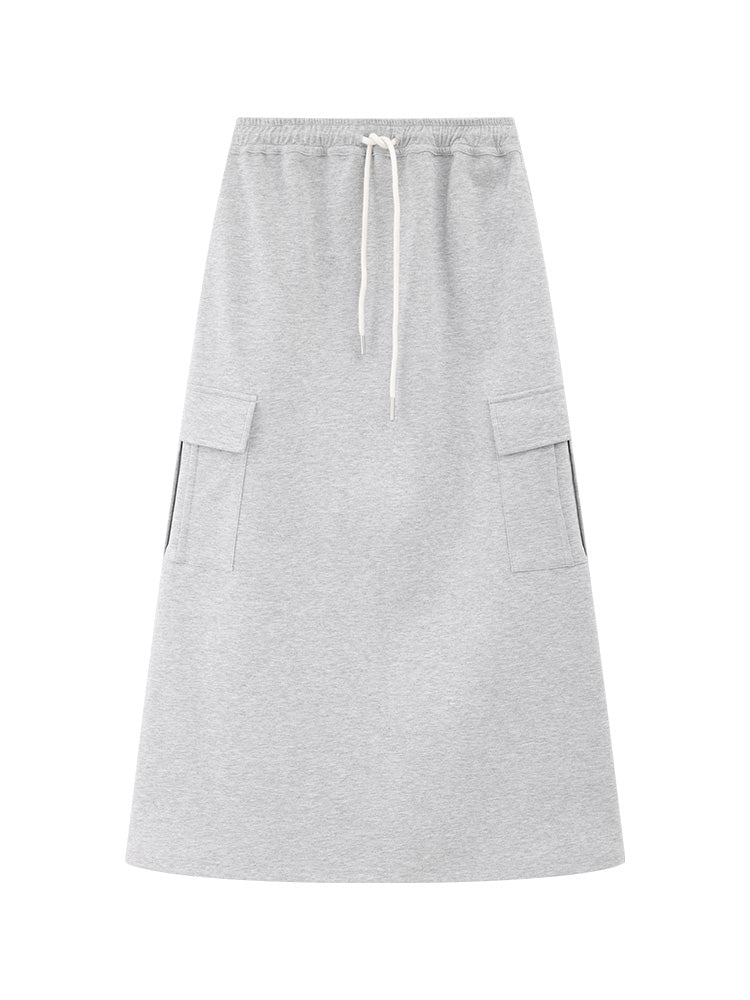 PEPLUM GRAY SWEATSHIRT SKIRT