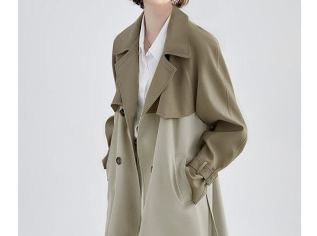 COLOR BLOCKING TRENCH COAT