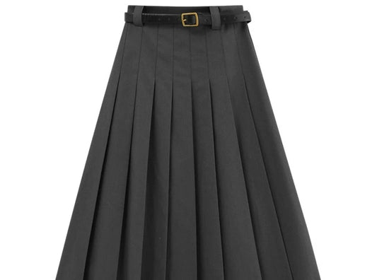 HIGH-WAIST A-LINE PLEATED SKIRT