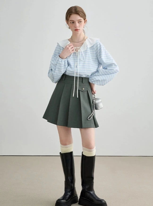 PLEATED SHIRT SKIRT