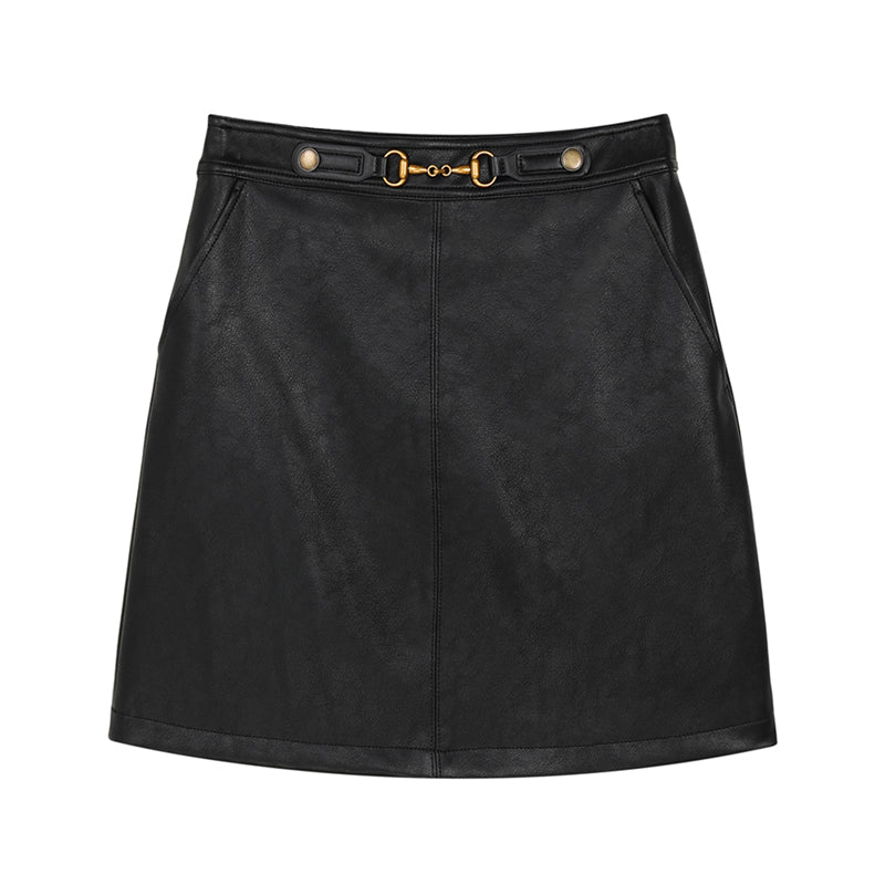 BLACK LEATHER SHORT SKIRT ブラック レザー ショートスカート