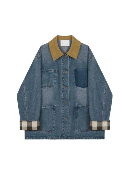 CORDUROY COLLAR DENIM JACKET