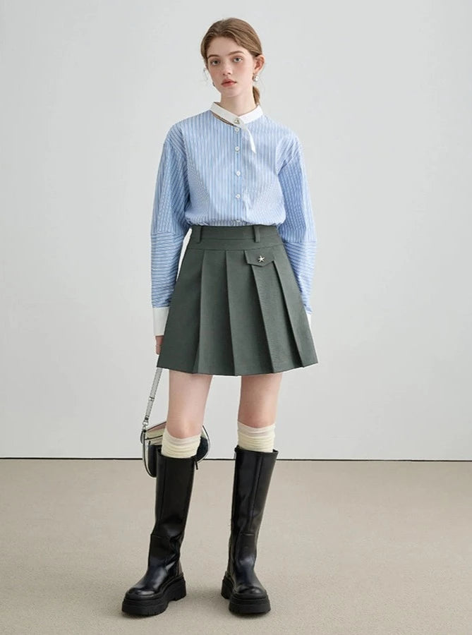 PLEATED SHIRT SKIRT