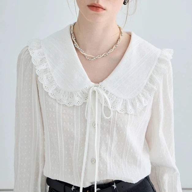 DOLL COLLAR WHITE SHIRT