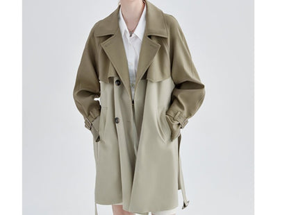 COLOR BLOCKING TRENCH COAT