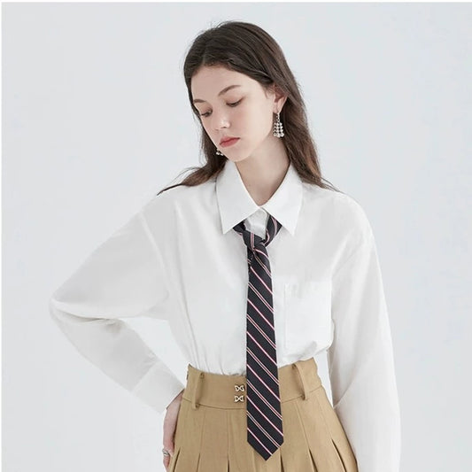 STRIPED TIE WHITE SHIRT ネクタイ付き ホワイト 白シャツ