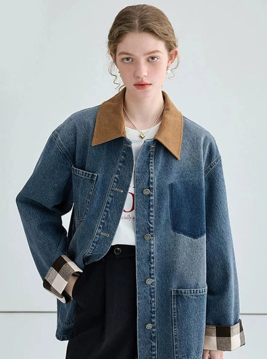 CORDUROY COLLAR DENIM JACKET