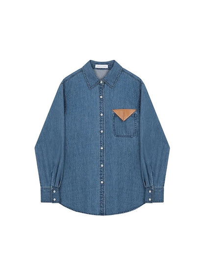 LONG-SLEEVED DENIM SHIRT