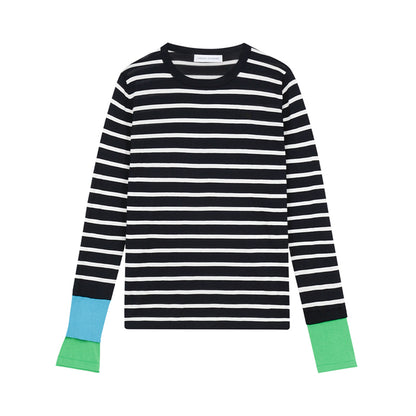 ROUND NECK STRIPED T-SHIRT