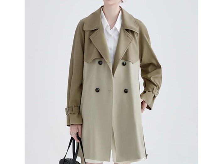 COLOR BLOCKING TRENCH COAT