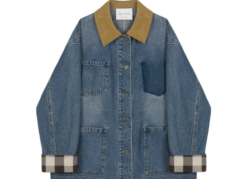 CORDUROY COLLAR DENIM JACKET