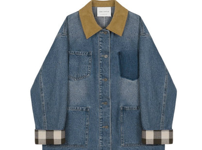 CORDUROY COLLAR DENIM JACKET