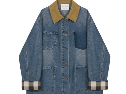 CORDUROY COLLAR DENIM JACKET