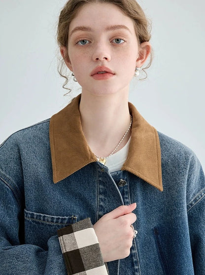 CORDUROY COLLAR DENIM JACKET