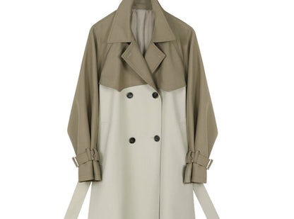 COLOR BLOCKING TRENCH COAT